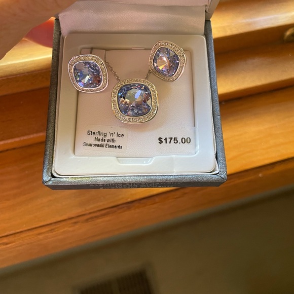 NWT Sterling ‘n Ice Necklace and Earrings. Purple. Made with Swarovski Elements. - Picture 5 of 5